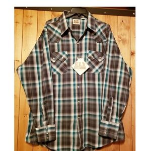 ELY Cattleman Long Sleeve Plaid Pearl Snap Shirt